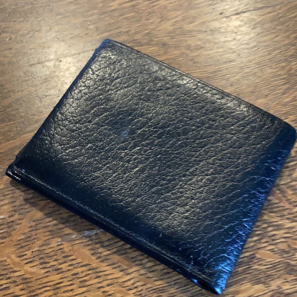 Men’s /Boys black Leather-wallet, cowhide, by Amity - Picture 2 of 4